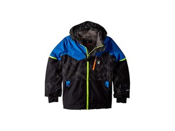 Spyder Kids Tordrillo Jacket (big Kids) (cloudy Reflective Distress Black/black/turkish Sea) Boy's Coat