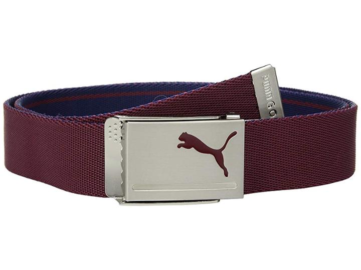 Puma Golf Reversible Web Belt (sodalite/pomegranate) Men's Belts