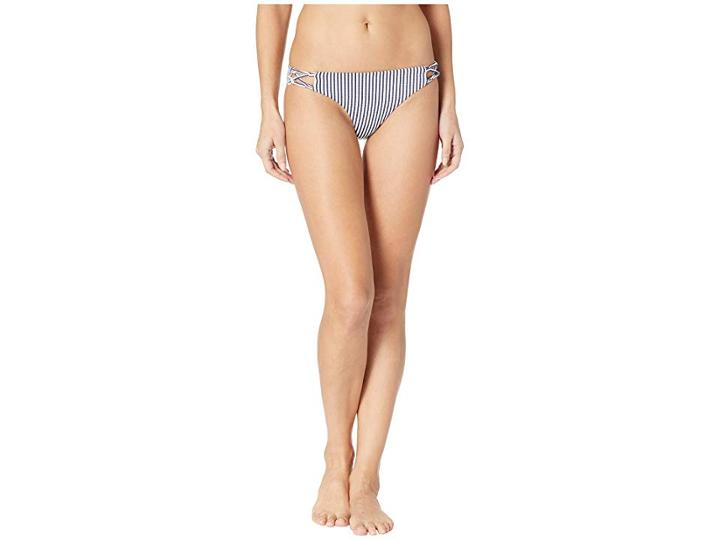 Roxy Printed Softly Love Reversible Swimsuit Bottoms (medium Blue Cornfield Stripes) Women's Swimwear
