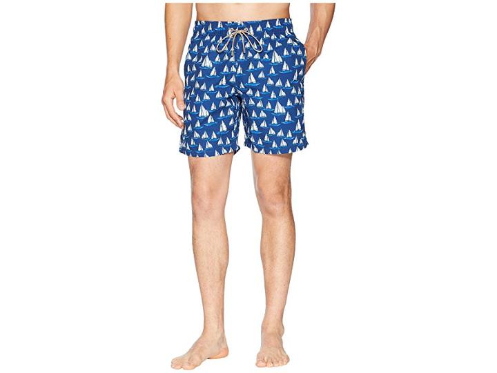 Bugatchi Sailboat Swim Trunk (marine) Men's Swimwear