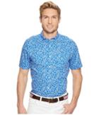 Vineyard Vines Linear Floral Short Sleeve Slim Murray (spinnaker) Men's Clothing