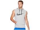 Nike Dry Hoodie Sleeve Pullover Pocket (dark Grey Heather/black) Men's Clothing
