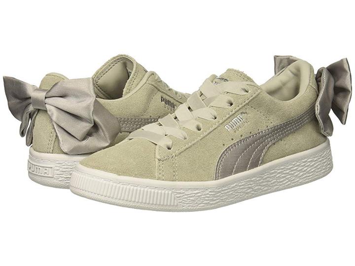 Puma Kids Suede Bow Ac (little Kid/big Kid) (gray Violet/gray Violet) Girl's Shoes