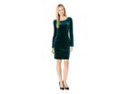 Nine West Velvet Bell Sleeve W/ No Shirring T-shirt Dress (evergreen) Women's Dress