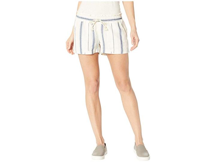 Roxy Oceanside Shorts Yarn-dye (marshmallow/tea Party Stripe) Women's Shorts