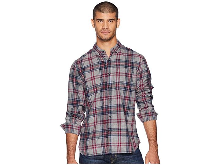 Joe's Jeans Picciano Long Sleeve Woven (blue/red Plaid) Men's Clothing