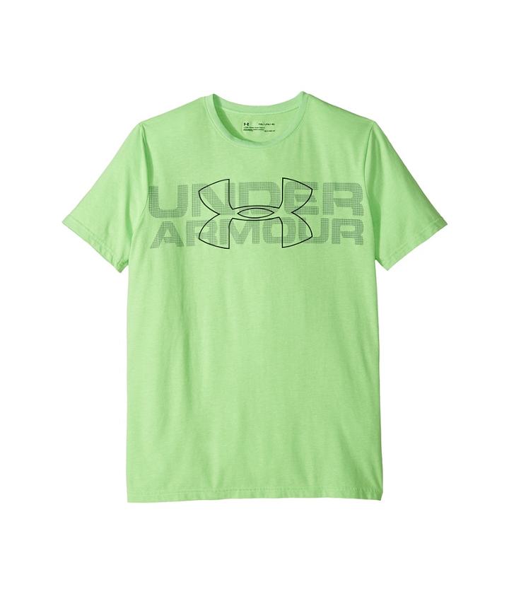 Under Armour Kids Duo Armour Short Sleeve Tee (big Kids) (lime Twist Light Heather/steel/black) Boy's T Shirt