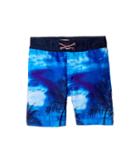 Appaman Kids Palm Tree Print Swim Trunks (toddler/little Kids/big Kids) (blue Beach) Boy's Swimwear