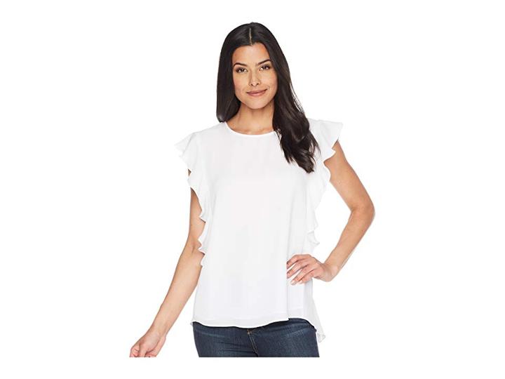 Cece Cascading Ruffle Blouse (ultra White) Women's Blouse