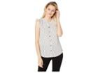 Eci Ruffle Sleeve Polka Dot Shirt (white/black) Women's Clothing