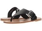 Steve Madden Clara Flat Sandal (black Leather) Women's Flat Shoes