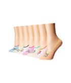 Hue Sock Of The Day Liner Giftable 7-pair Pack (sea Breeze Pack) Women's Crew Cut Socks Shoes
