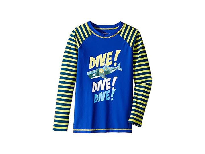 Hatley Kids Animal Subs Long Sleeve Rashguard (toddler/little Kids/big Kids) (blue) Boy's Swimwear