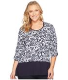 Extra Fresh By Fresh Produce Plus Size Wander Windfall Top (charcoal Grey) Women's Blouse