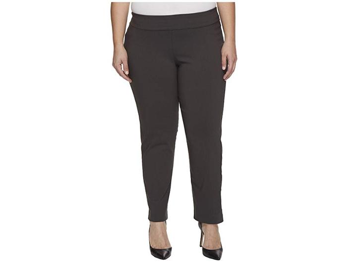 Krazy Larry Plus Size Pull-on Ankle Pants (grey) Women's Dress Pants