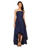 Laundry By Shelli Segal Pleated Band Strapless Hi-lo Gown (vibrant Blue) Women's Dress