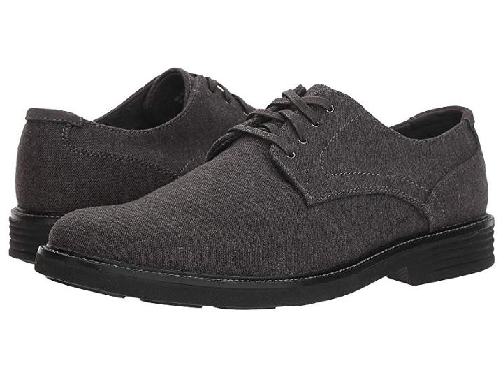 Dockers Parkway 360 Plain Toe Oxford (dark Grey 360 Stretch Felt) Men's Shoes