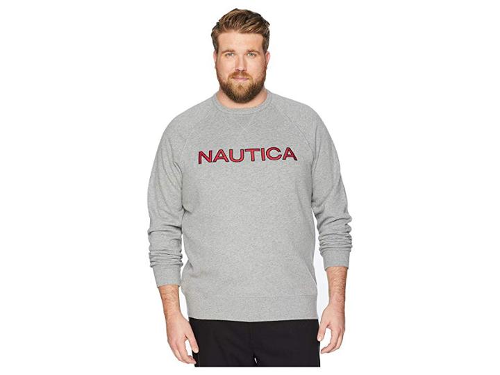 Nautica Big & Tall Big Tall Fleece Graphic (stone Grey Heather) Men's Fleece