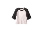 Chaser Kids Extra Soft Jersey Flounce Sleeve Baseball Raglan Tee (little Kids/big Kids) (pinky/black) Girl's T Shirt