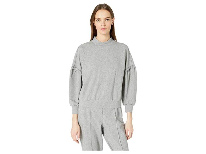 Kate Spade New York Athleisure Heart It Active Mock Neck Top (flint Heather) Women's Clothing