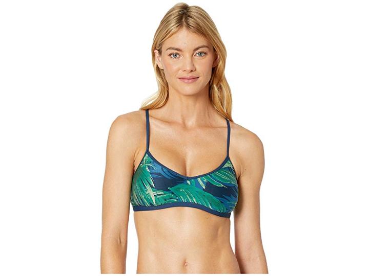 Carve Designs Catalina Bikini Top (azul Palms) Women's Swimwear