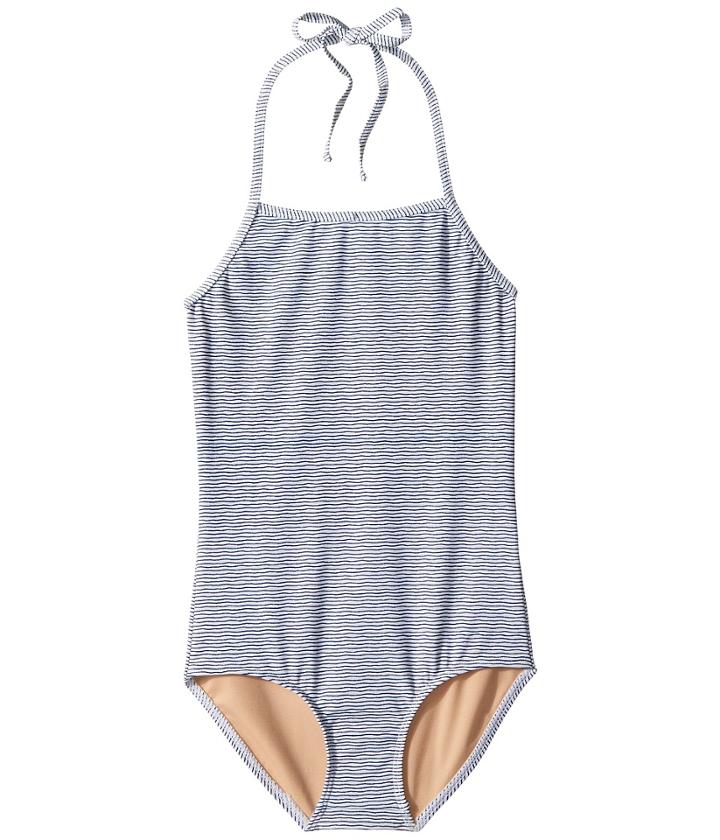 Toobydoo Sweet Nautical Stripe One-piece Swimsuit (infant/toddler/little Kids/big Kids) (blue) Girl's Swimsuits One Piece