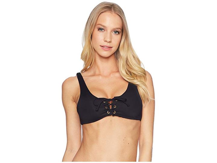 Billabong Sol Searcher Lace-up Top (black Pebble) Women's Swimwear
