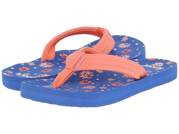 Reef Kids Little Ahi (toddler/little Kid) (blue Floral) Girls Shoes