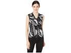 Calvin Klein Knot Neck Cami (black Multi) Women's Clothing