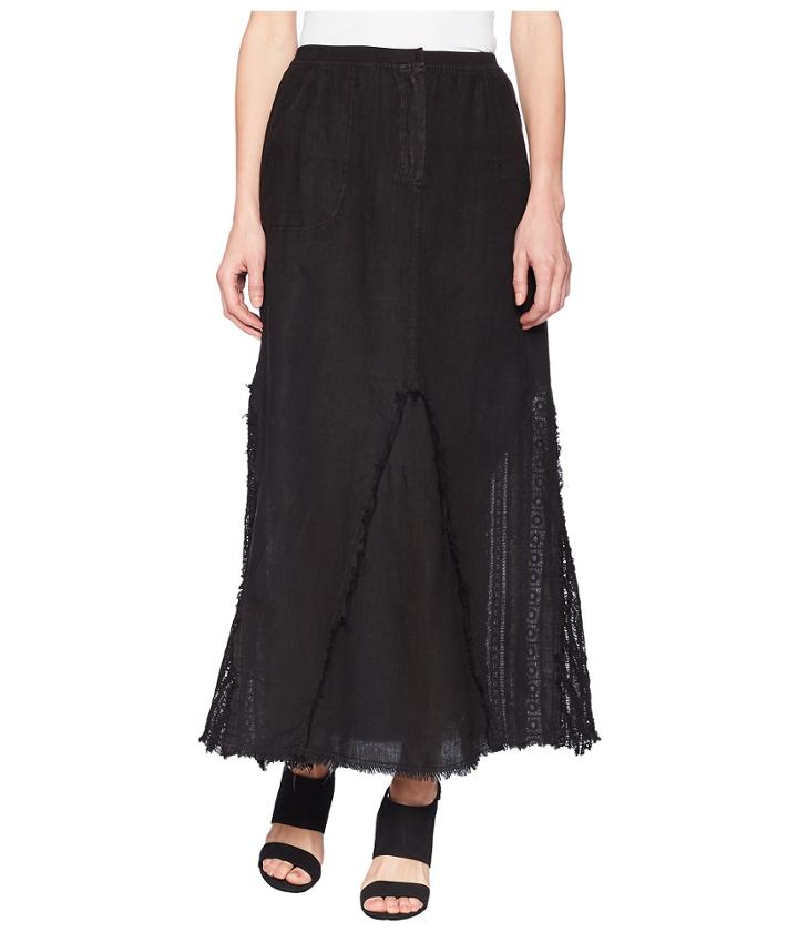 Xcvi Kendall Linen Skirt (black) Women's Skirt