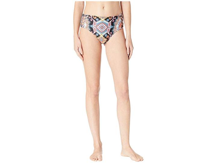 Luli Fama La Maestranza Laced-up High Rise Cheeky Bottoms (black) Women's Swimwear