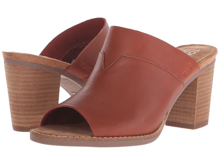 Toms Majorca Mule Sandal (cognac Leather) Women's Clog/mule Shoes