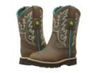 John Deere Everyday Round Toe (toddler/little Kid) (distressed/turquoise) Men's Work Boots