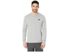 Nike Nsw Tee Long Sleeve Embroidered Futura (dark Grey Heather/black) Men's T Shirt