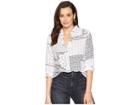 Dylan By True Grit Bandana Print Long Sleeve Shirt (white) Women's Clothing