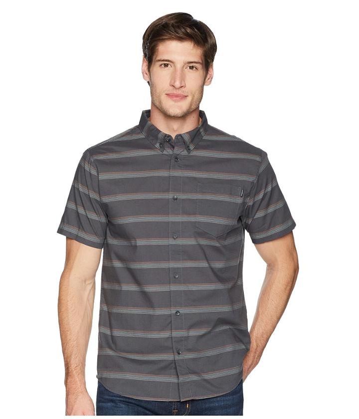 O'neill Pickett Short Sleeve Woven Top (asphalt) Men's Clothing