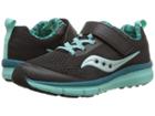 Saucony Kids Ideal A/c (little Kid) (black/turquoise) Girls Shoes
