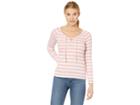 Lucky Brand Stripe Lace-up Top (coral Stripe) Women's Long Sleeve Pullover