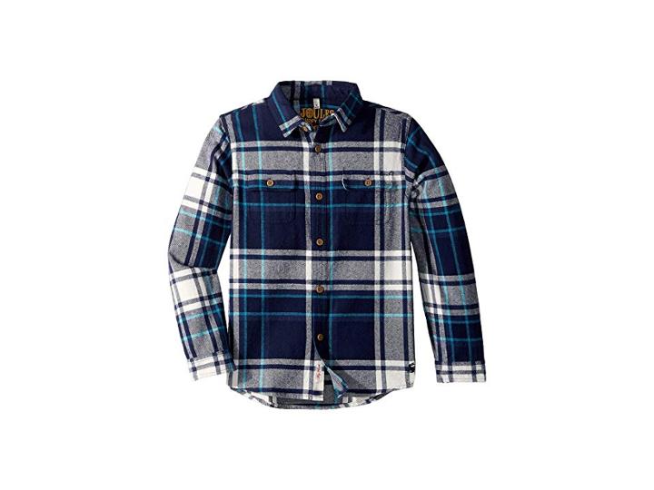 Joules Kids Brushed Cotton Shirt (toddler/little Kids/big Kids) (french Navy Over Check) Boy's Clothing