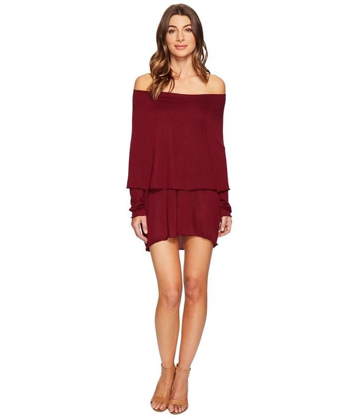 Culture Phit Austen Off The Shoulder Fold-over Dress (wine) Women's Dress