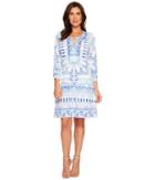 Hale Bob Bright New World Matte Microfiber Jersey Dress (blue) Women's Dress