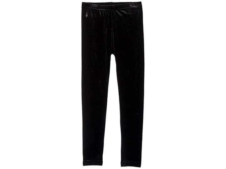 Polo Ralph Lauren Kids Stretch Velvet Leggings (little Kids) (polo Black) Girl's Casual Pants