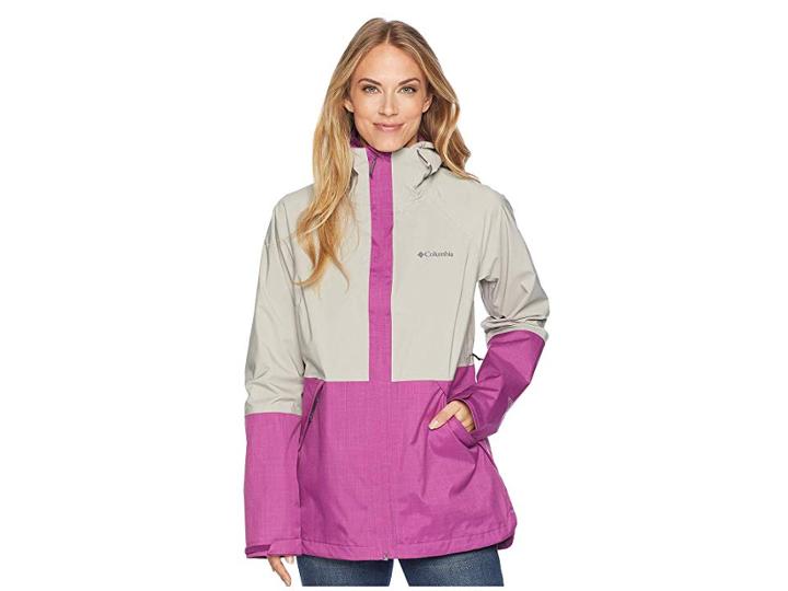 Columbia Evolution Valley Jacket (flint Grey/intense Violet Melange) Women's Coat