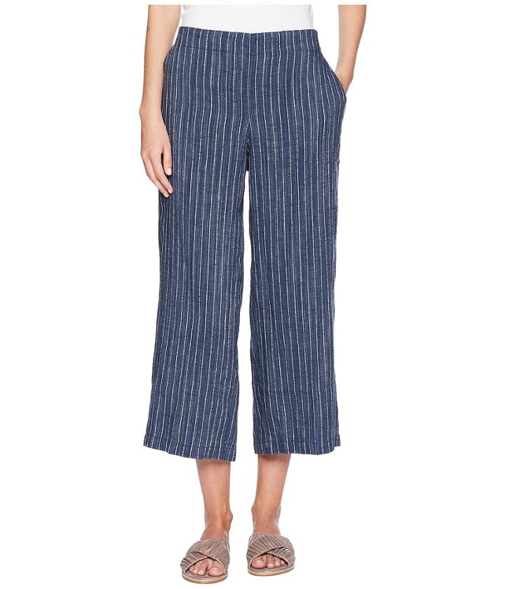 Eileen Fisher Wide Cropped Leg Pants (denim) Women's Casual Pants