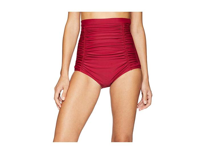 Unique Vintage Monroe Bottom (burgundy Red) Women's Swimwear