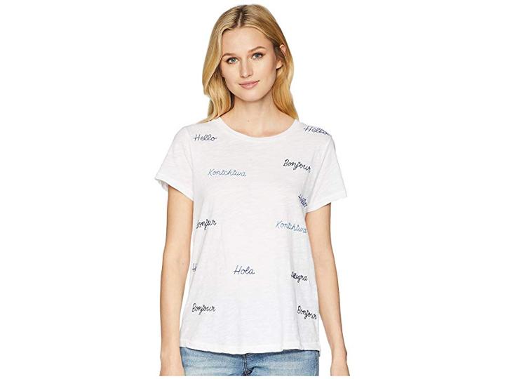 Lucky Brand Hola Crew Neck Tee (lucky White) Women's T Shirt