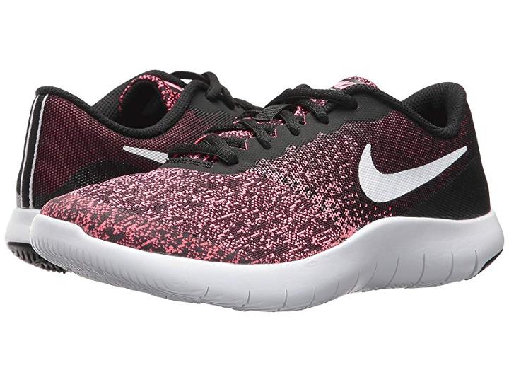 Nike Kids Flex Contact (big Kid) (black/white/racer Pink) Girls Shoes