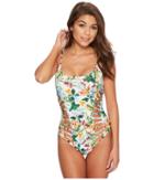 Red Carter Martinique Strappy Side Cut-out Maillot (white) Women's Swimsuits One Piece