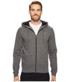 Lacoste Brushed Fleece Full Zip Hoodie Sweatshirt With 3d Print On Hood (pitch/black) Men's Sweatshirt