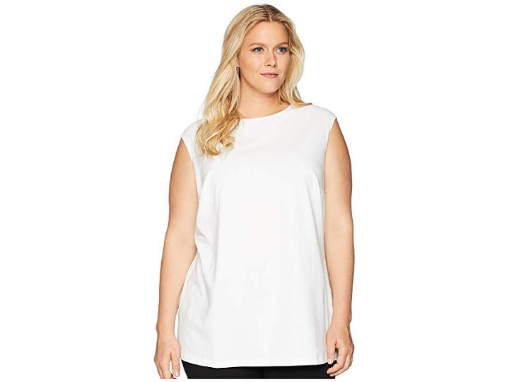 Nic+zoe Plus Size Perfect Layer Top (paper White) Women's Clothing